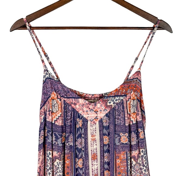 Lucky Brand Boho Shift Midi Dress Tapestry Print Size Small - Picture 3 of 7